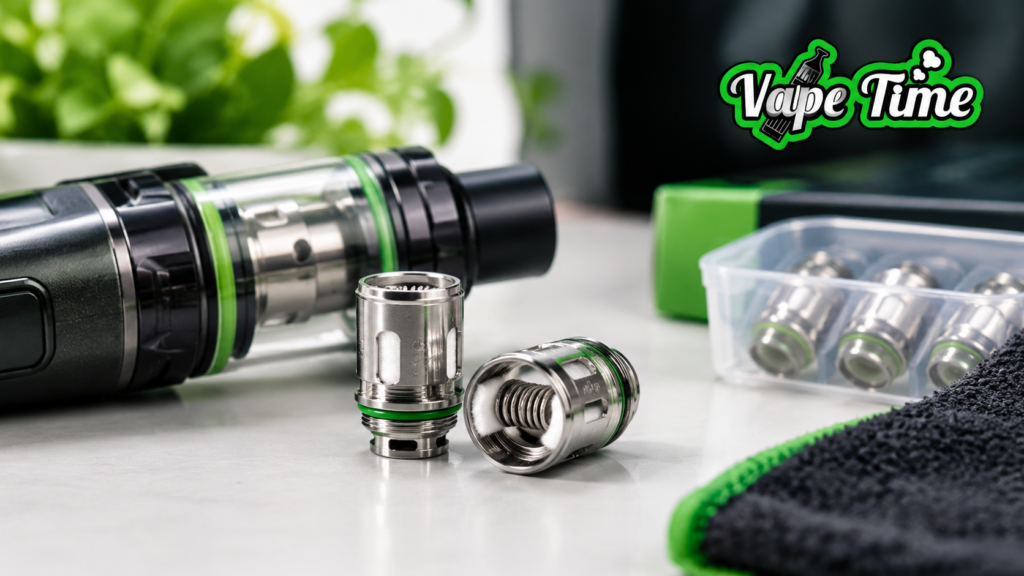 Vape Coil Setup with Green Accents